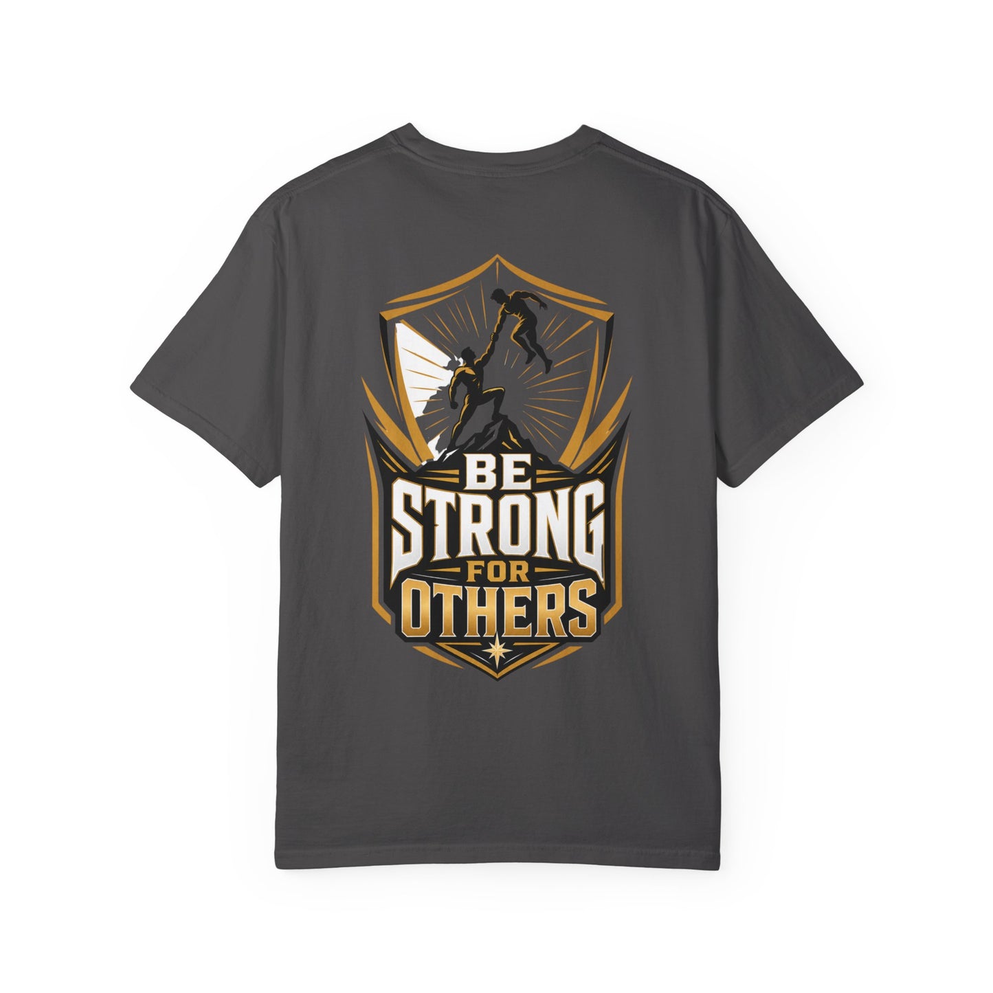 Be Strong For Others T-Shirt — Inspirational Fitness Tee with Rescuing Silhouette