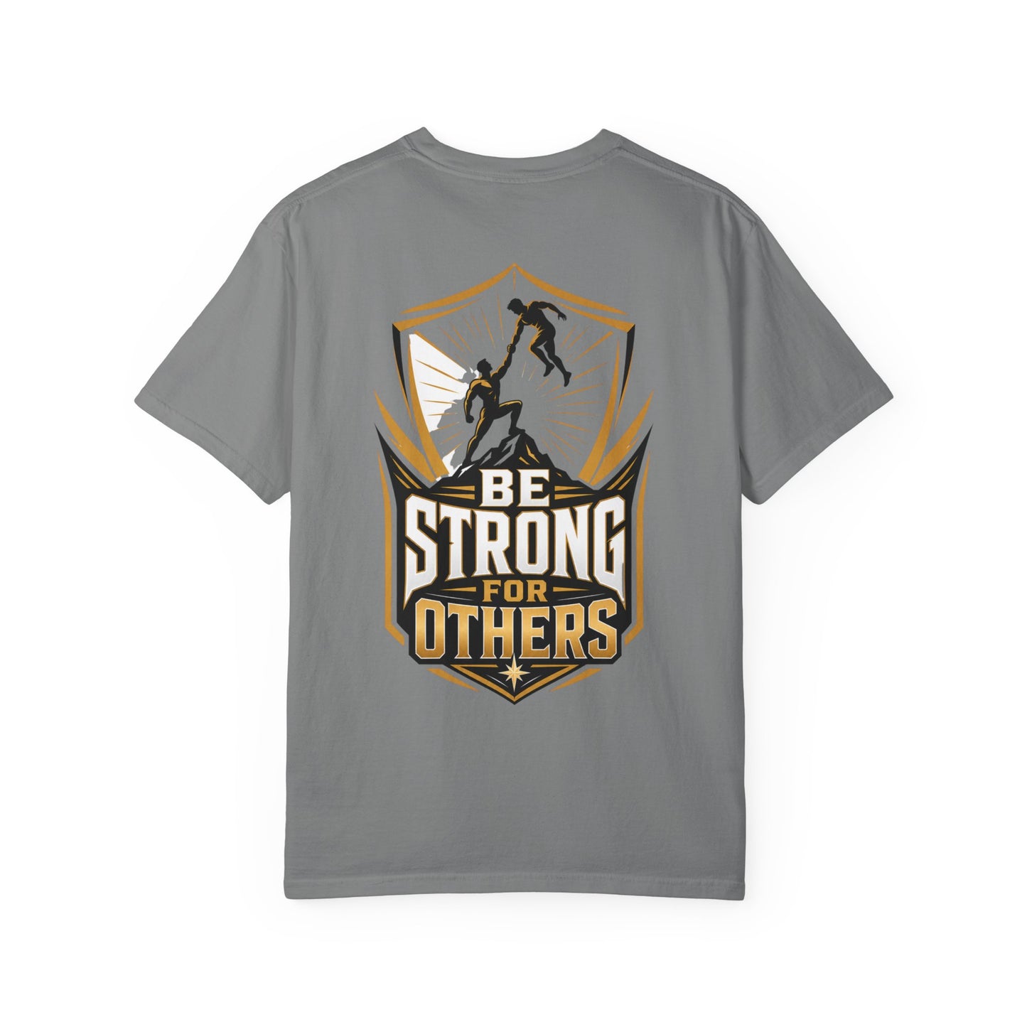 Be Strong For Others T-Shirt — Inspirational Fitness Tee with Rescuing Silhouette