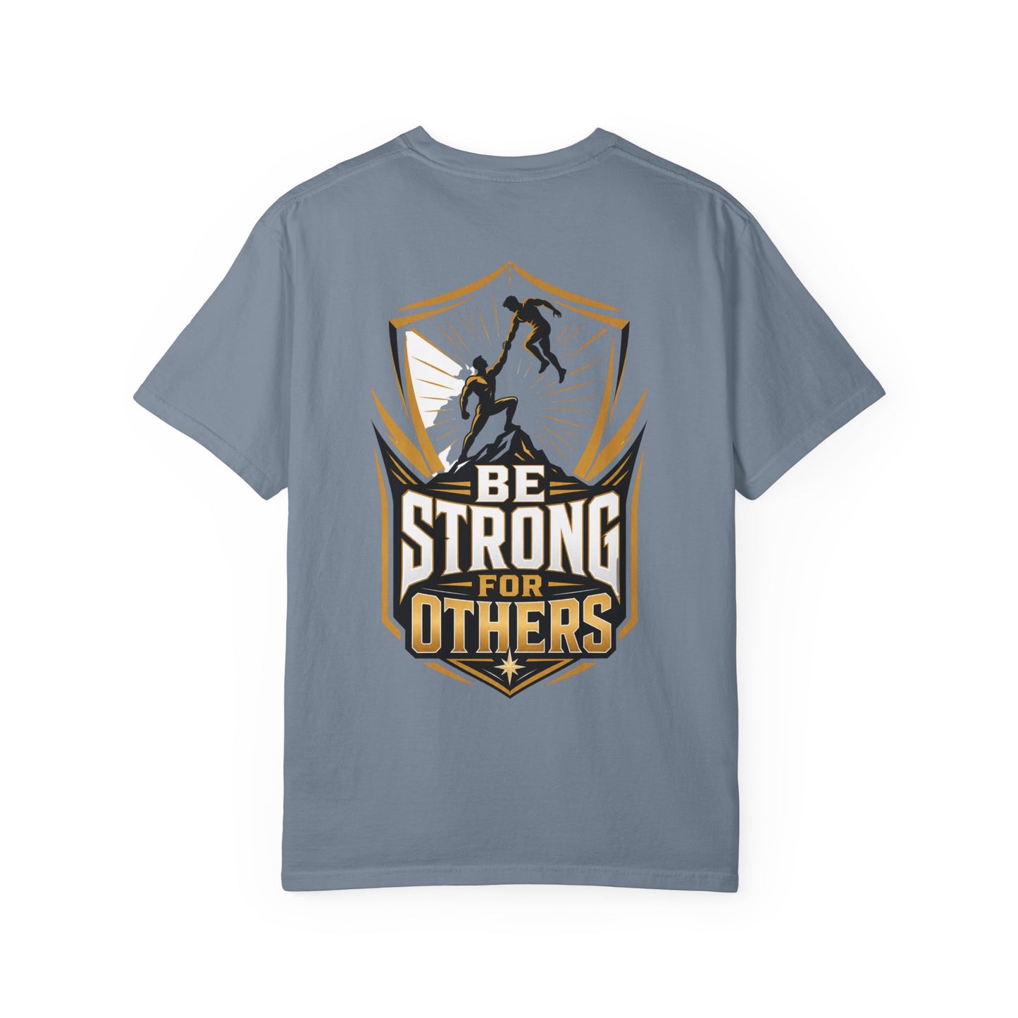Be Strong For Others T-Shirt — Inspirational Fitness Tee with Rescuing Silhouette