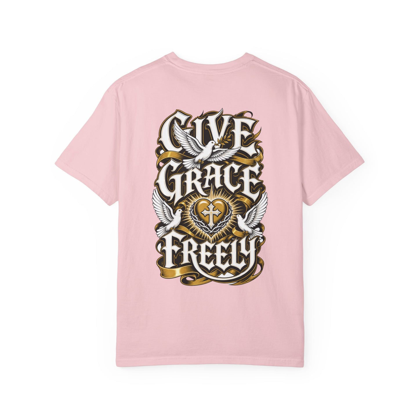 Live Grace Freely T‑Shirt — Dove & Heart Graphic Tee