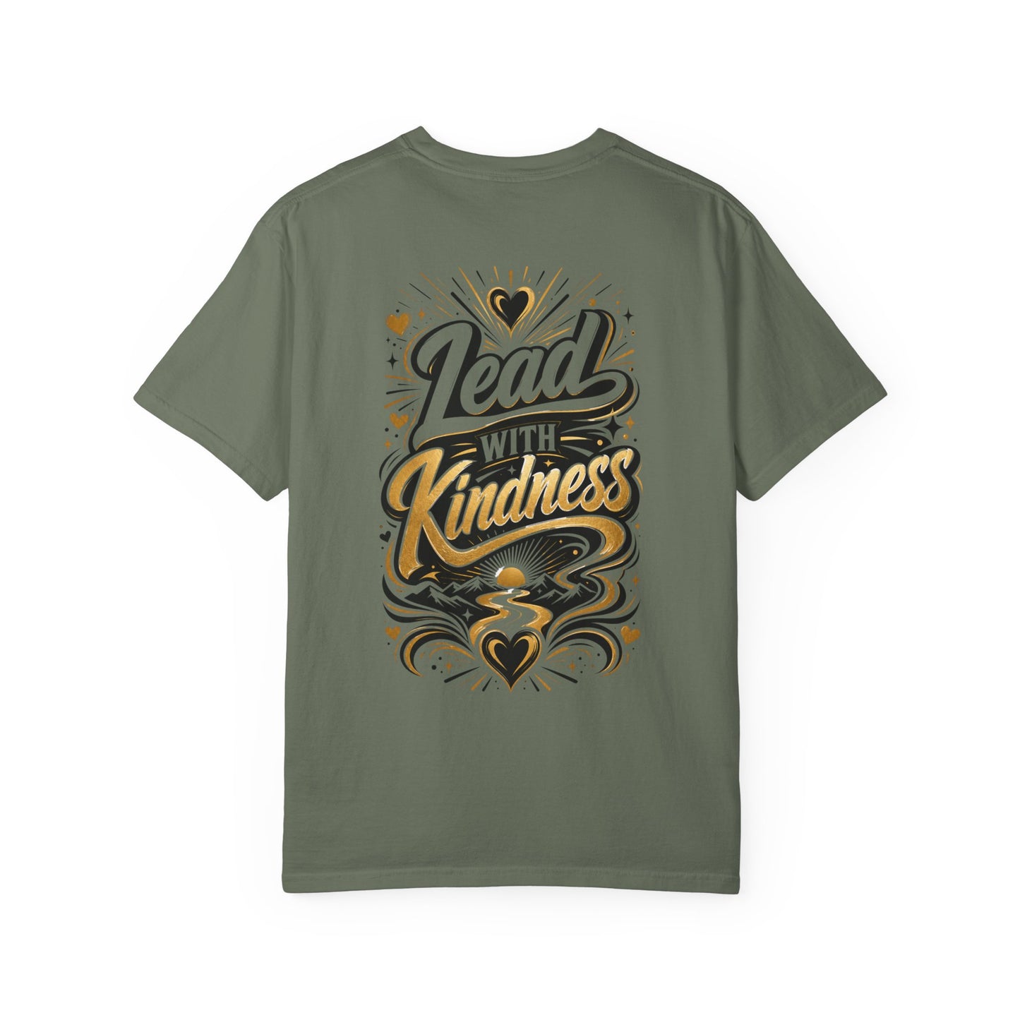 Lead With Kindness T-Shirt – Inspirational Graphic Tee (Heart Motif)