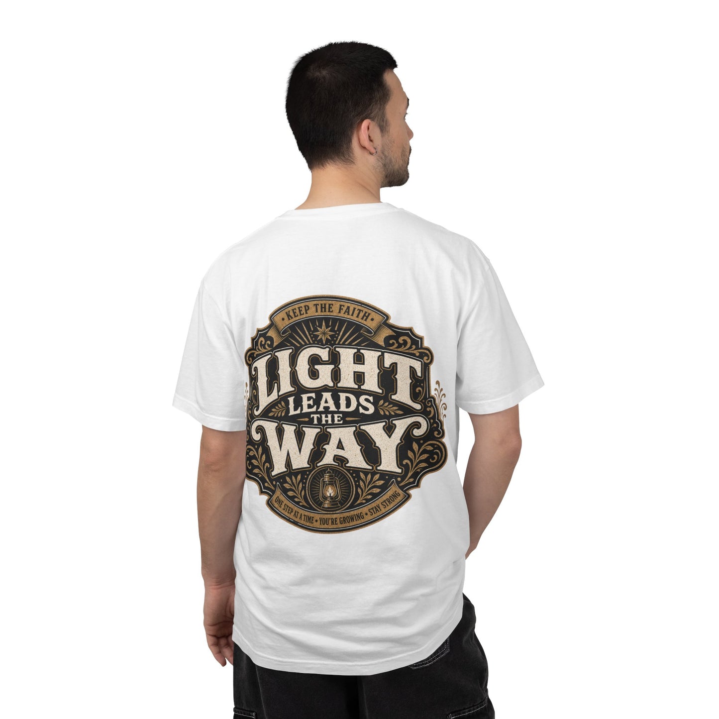 Light Leads the Way T-Shirt - Vintage Crest Graphic Tee
