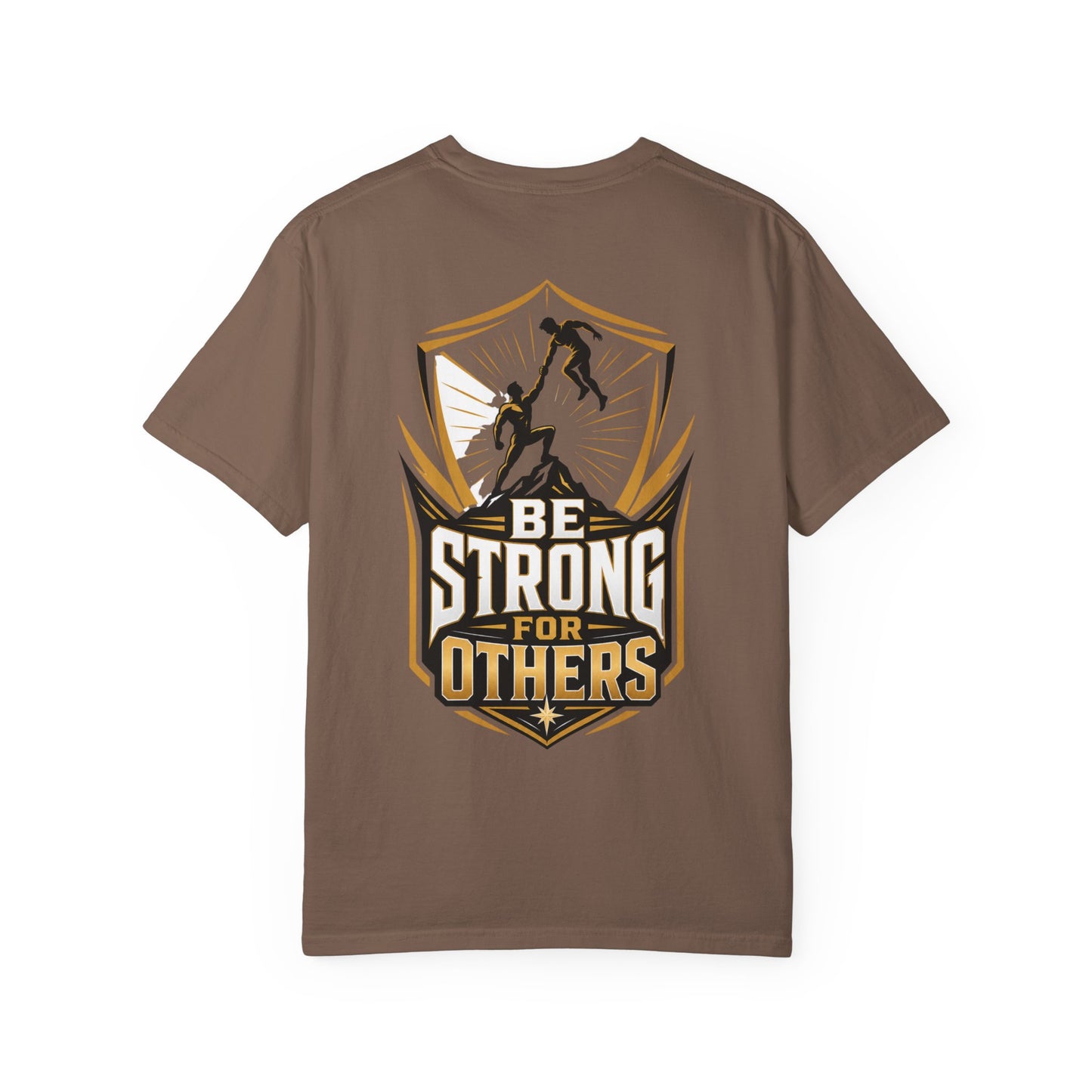 Be Strong For Others T-Shirt — Inspirational Fitness Tee with Rescuing Silhouette
