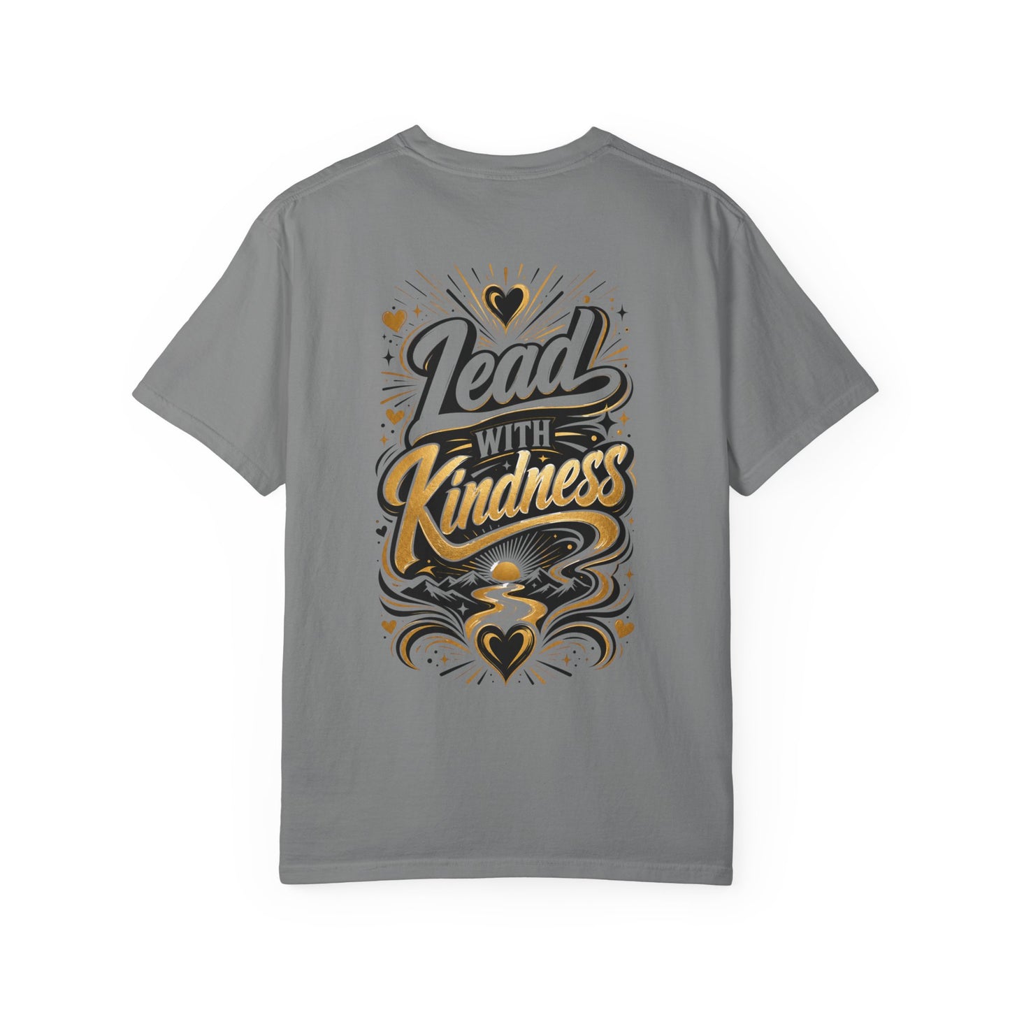Lead With Kindness T-Shirt – Inspirational Graphic Tee (Heart Motif)