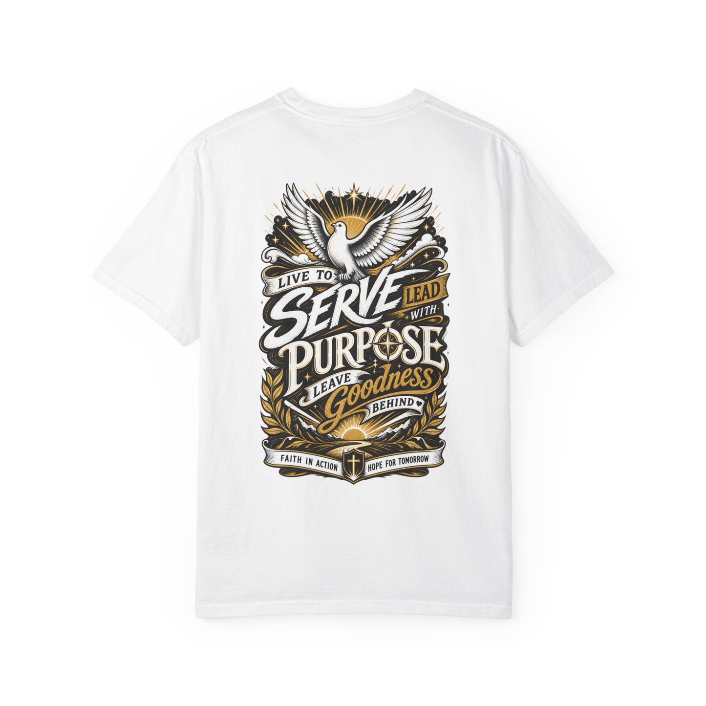 Serve with Purpose T-Shirt — Dove & Inspirational Back Graphic