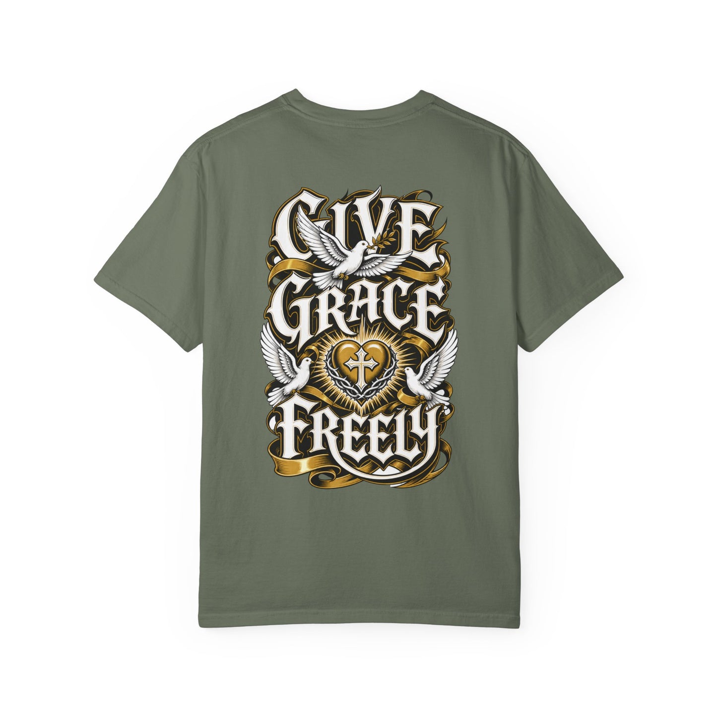 Live Grace Freely T‑Shirt — Dove & Heart Graphic Tee