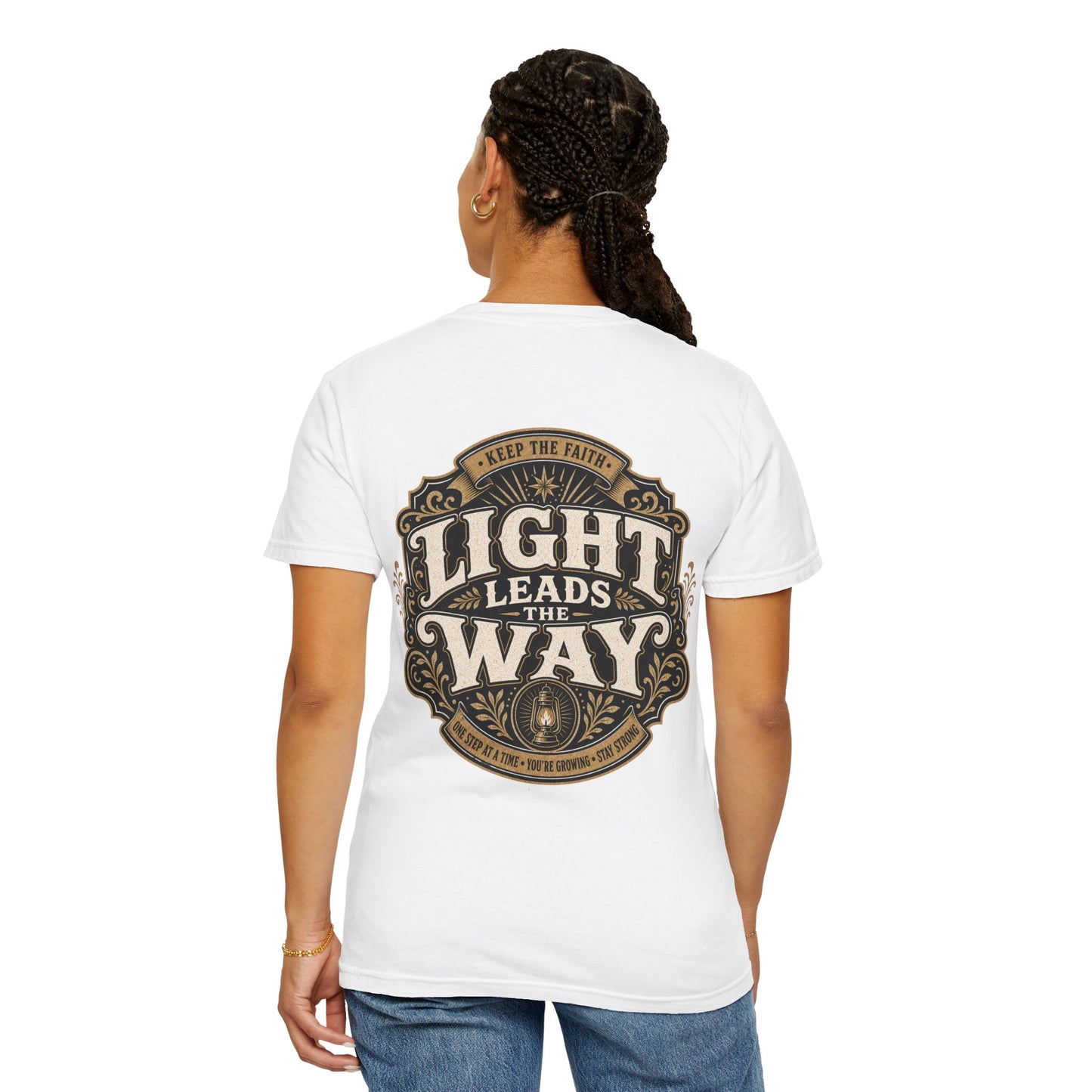 Light Leads the Way T-Shirt - Vintage Crest Graphic Tee