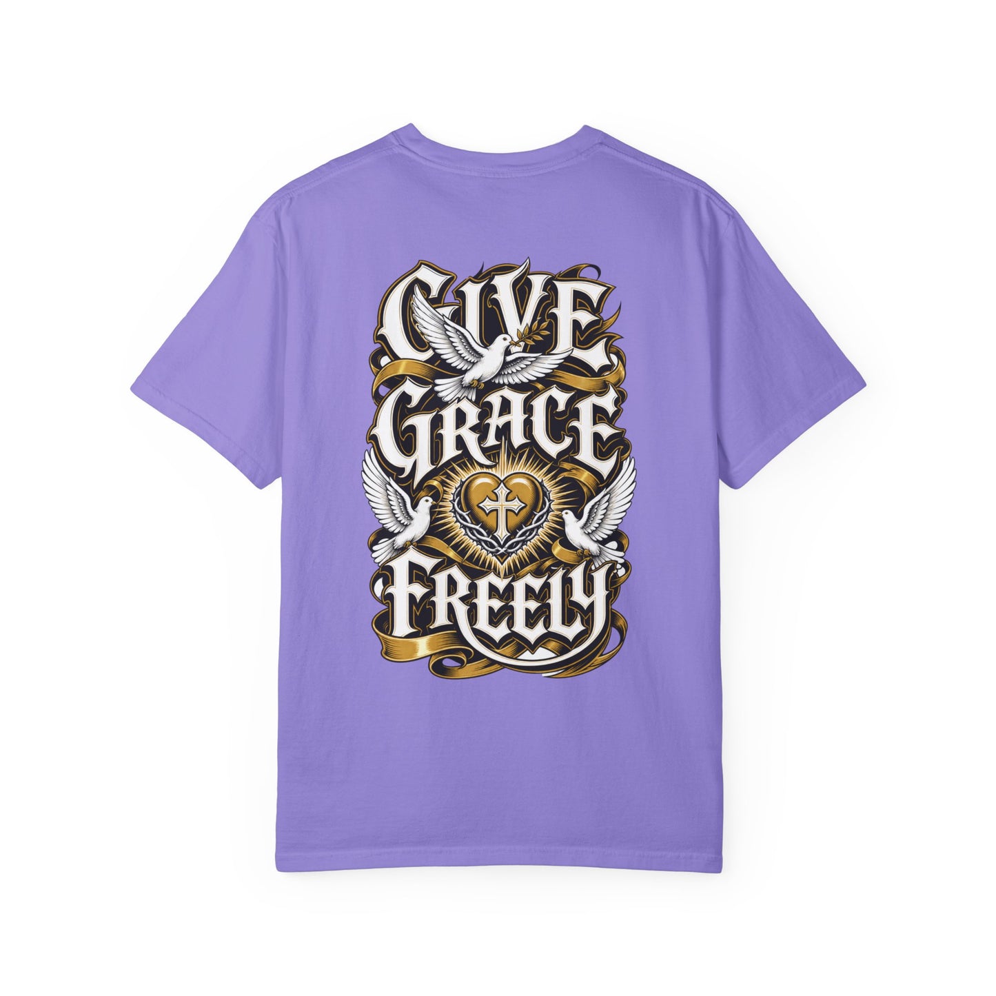 Live Grace Freely T‑Shirt — Dove & Heart Graphic Tee