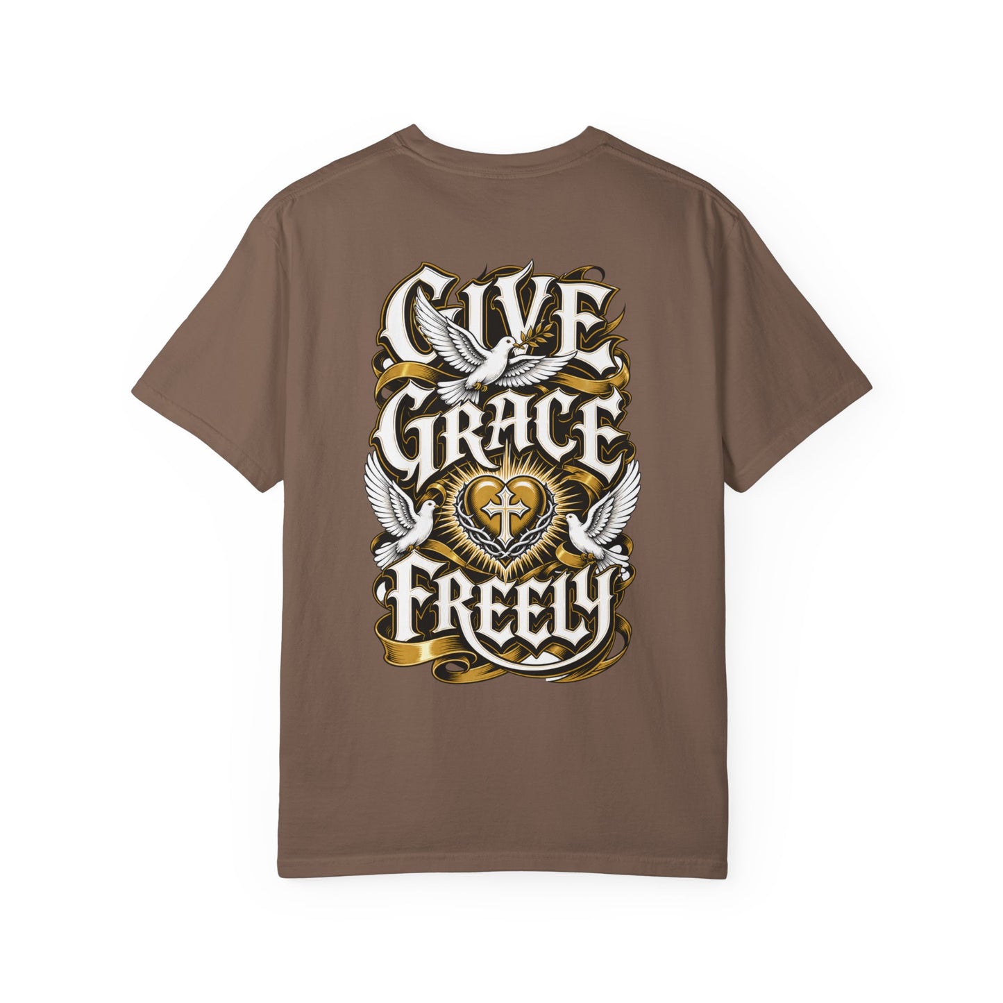 Live Grace Freely T‑Shirt — Dove & Heart Graphic Tee