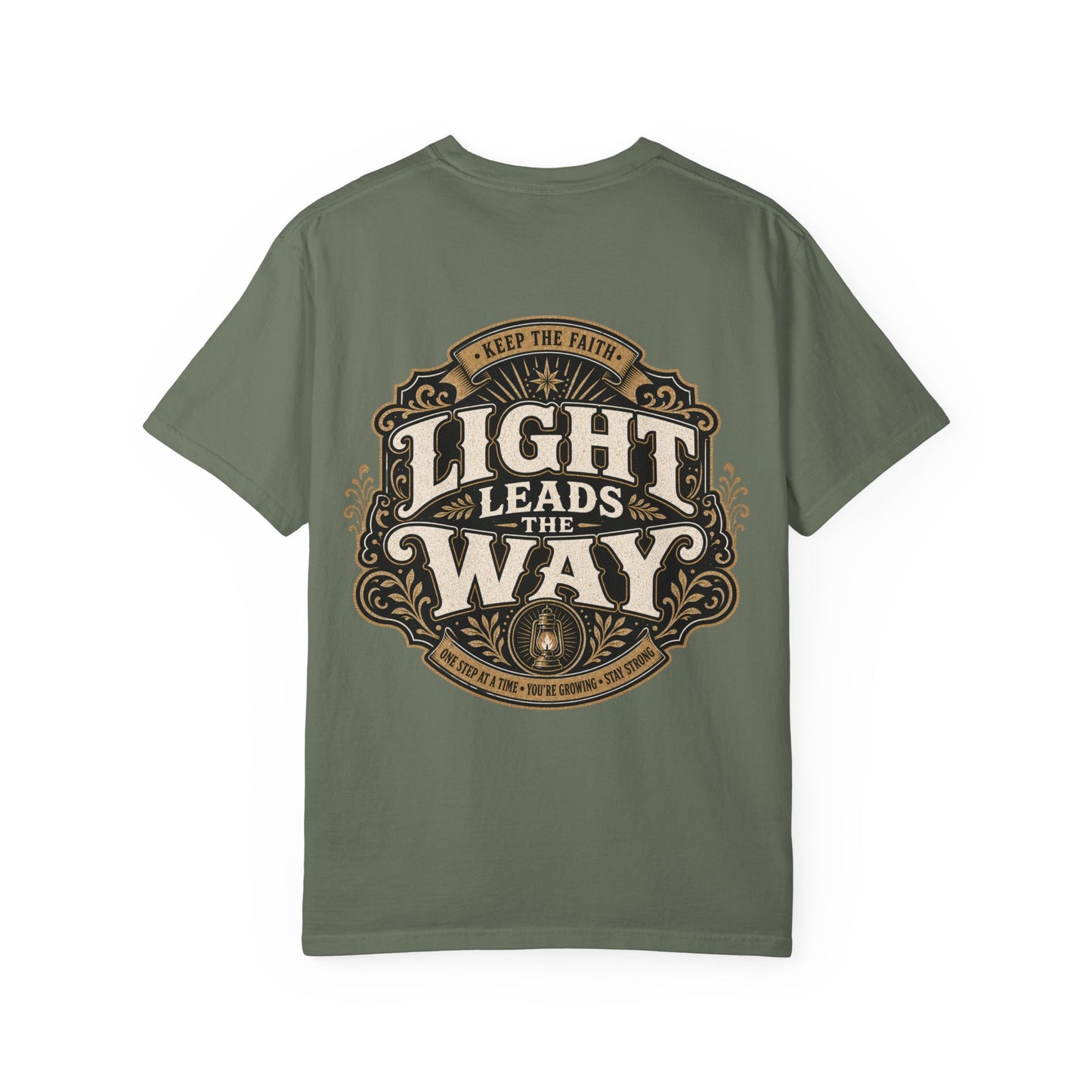 Light Leads the Way T-Shirt - Vintage Crest Graphic Tee