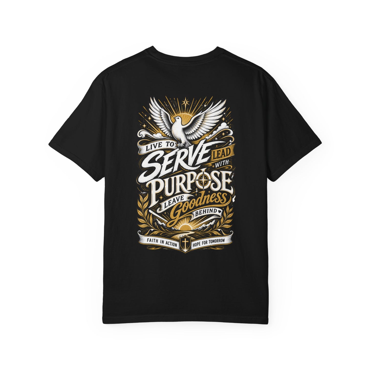 Serve with Purpose T-Shirt — Dove & Inspirational Back Graphic