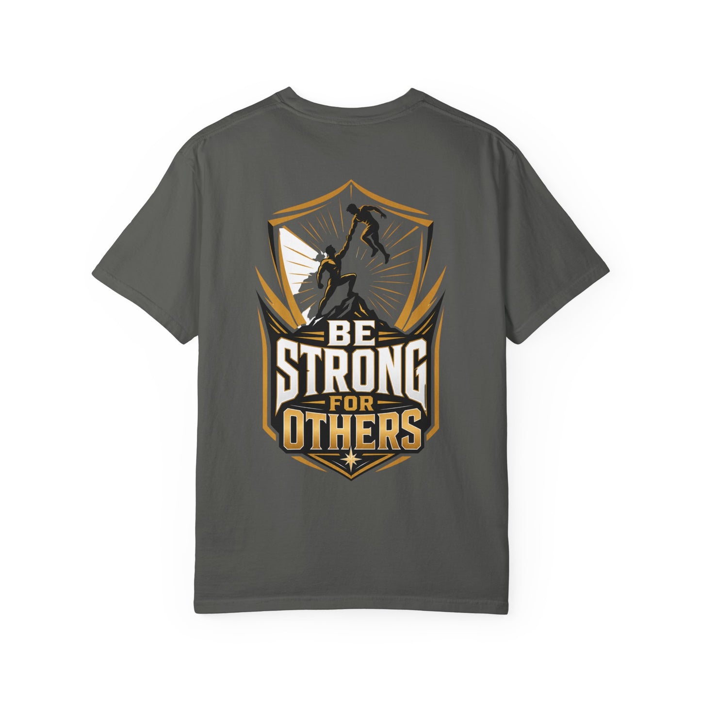 Be Strong For Others T-Shirt — Inspirational Fitness Tee with Rescuing Silhouette
