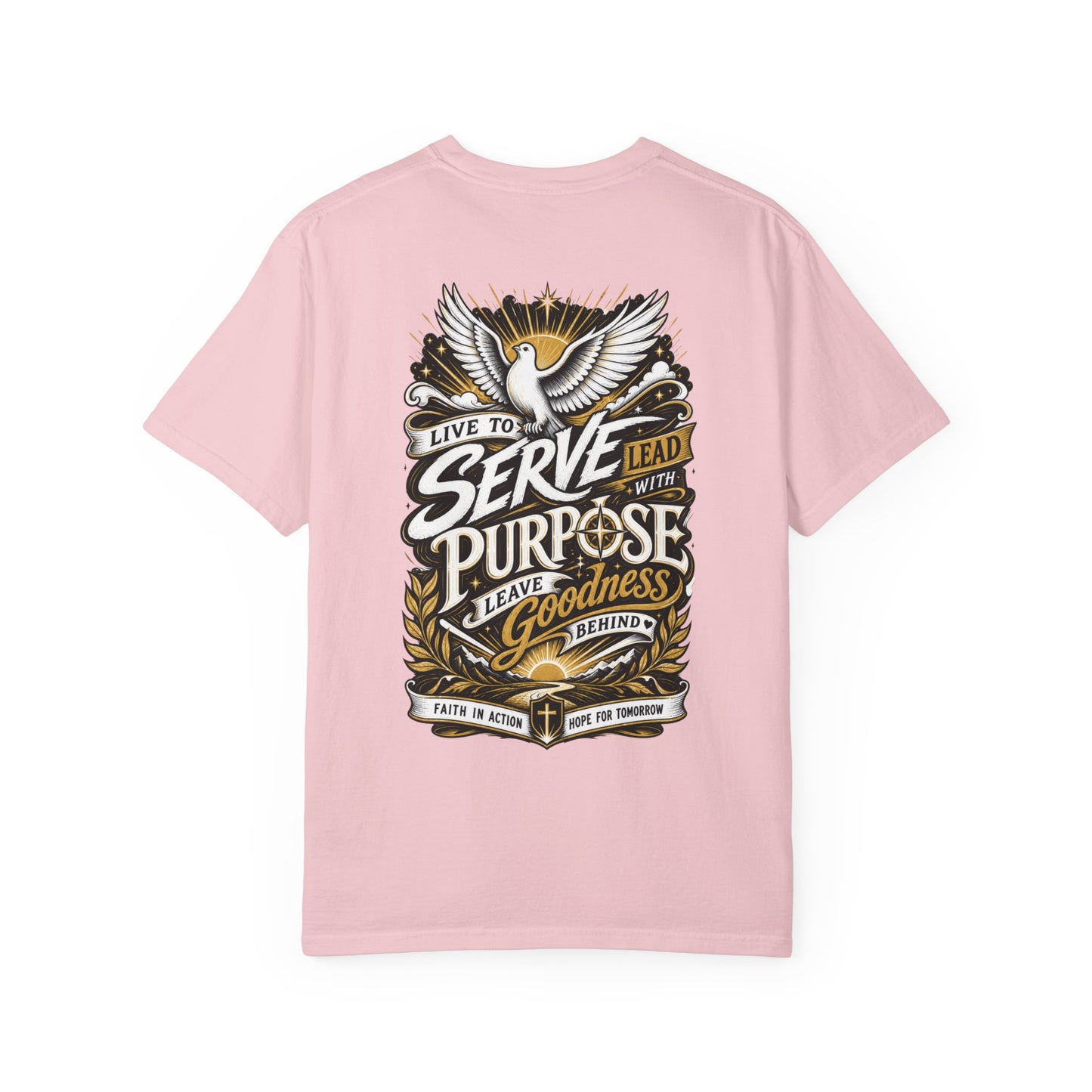 Serve with Purpose T-Shirt — Dove & Inspirational Back Graphic