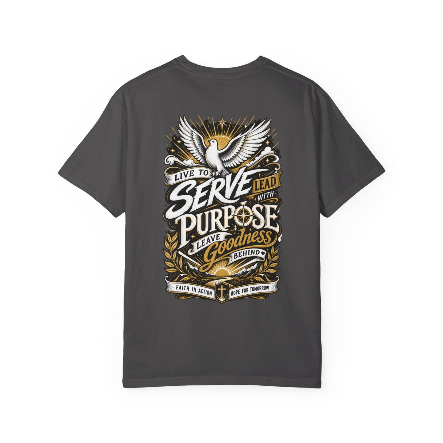 Serve with Purpose T-Shirt — Dove & Inspirational Back Graphic