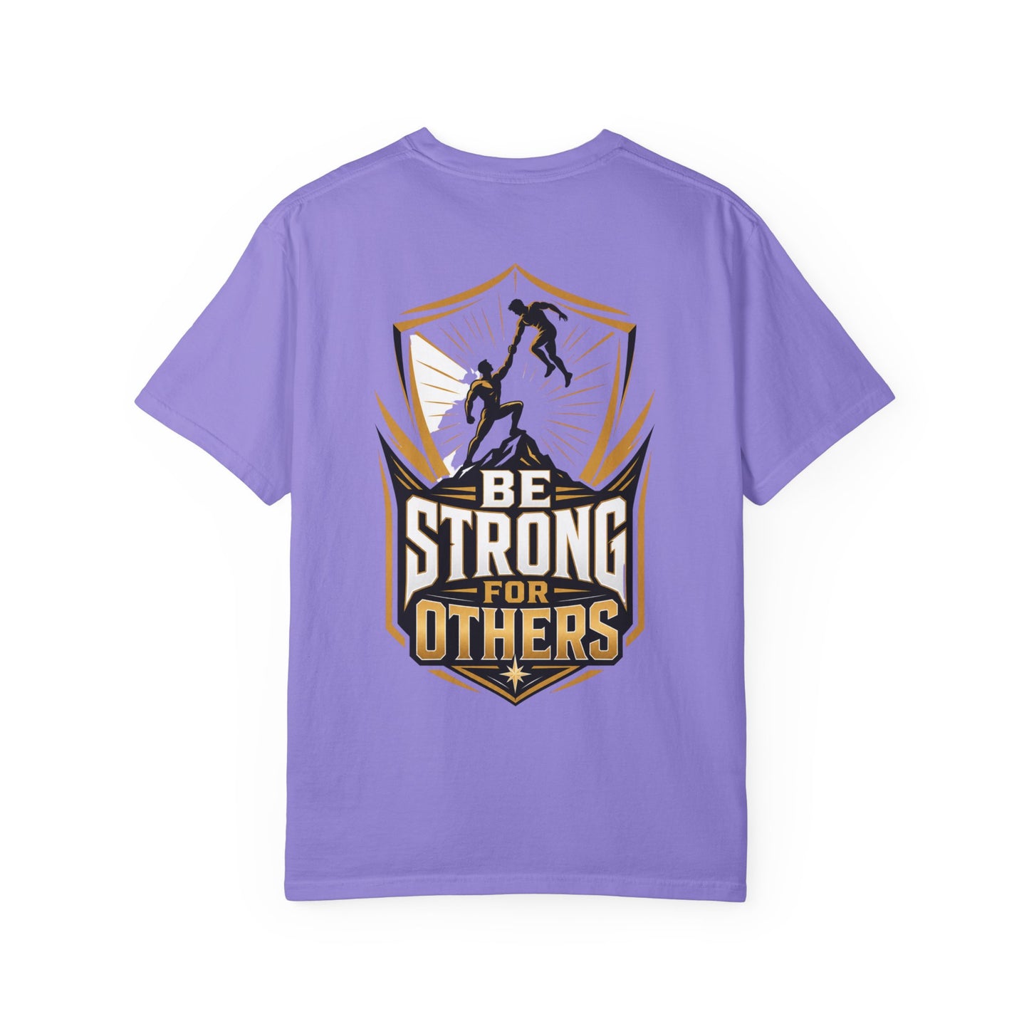 Be Strong For Others T-Shirt — Inspirational Fitness Tee with Rescuing Silhouette