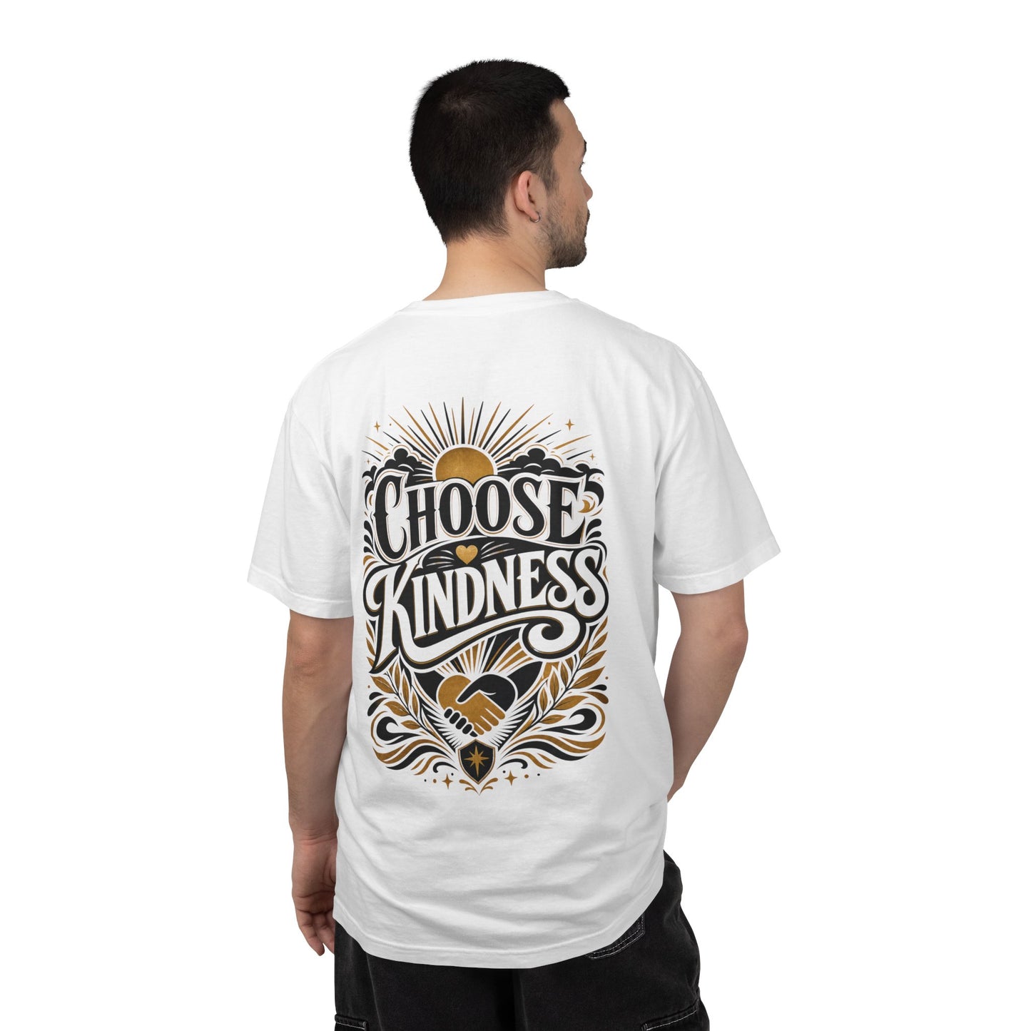 Choose Kindness T-Shirt — Inspirational Graphic Tee with Handshake Badge
