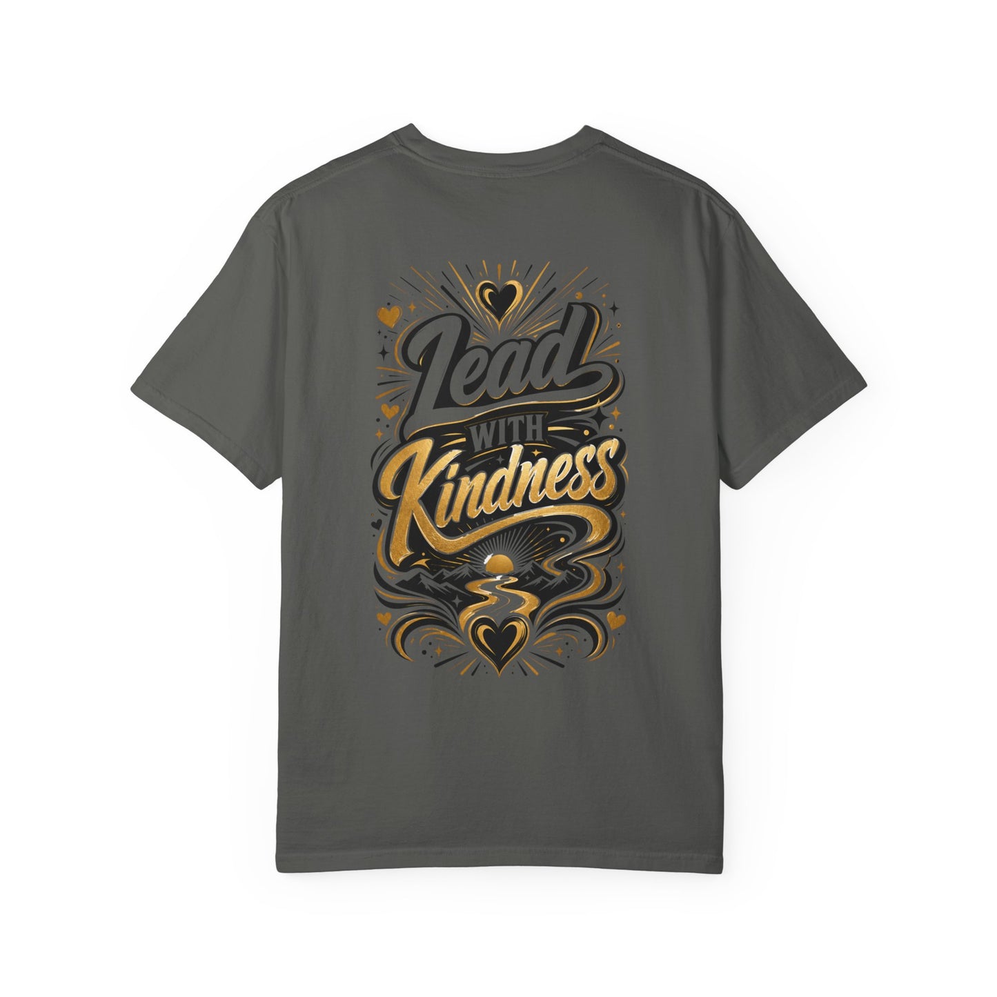 Lead With Kindness T-Shirt – Inspirational Graphic Tee (Heart Motif)