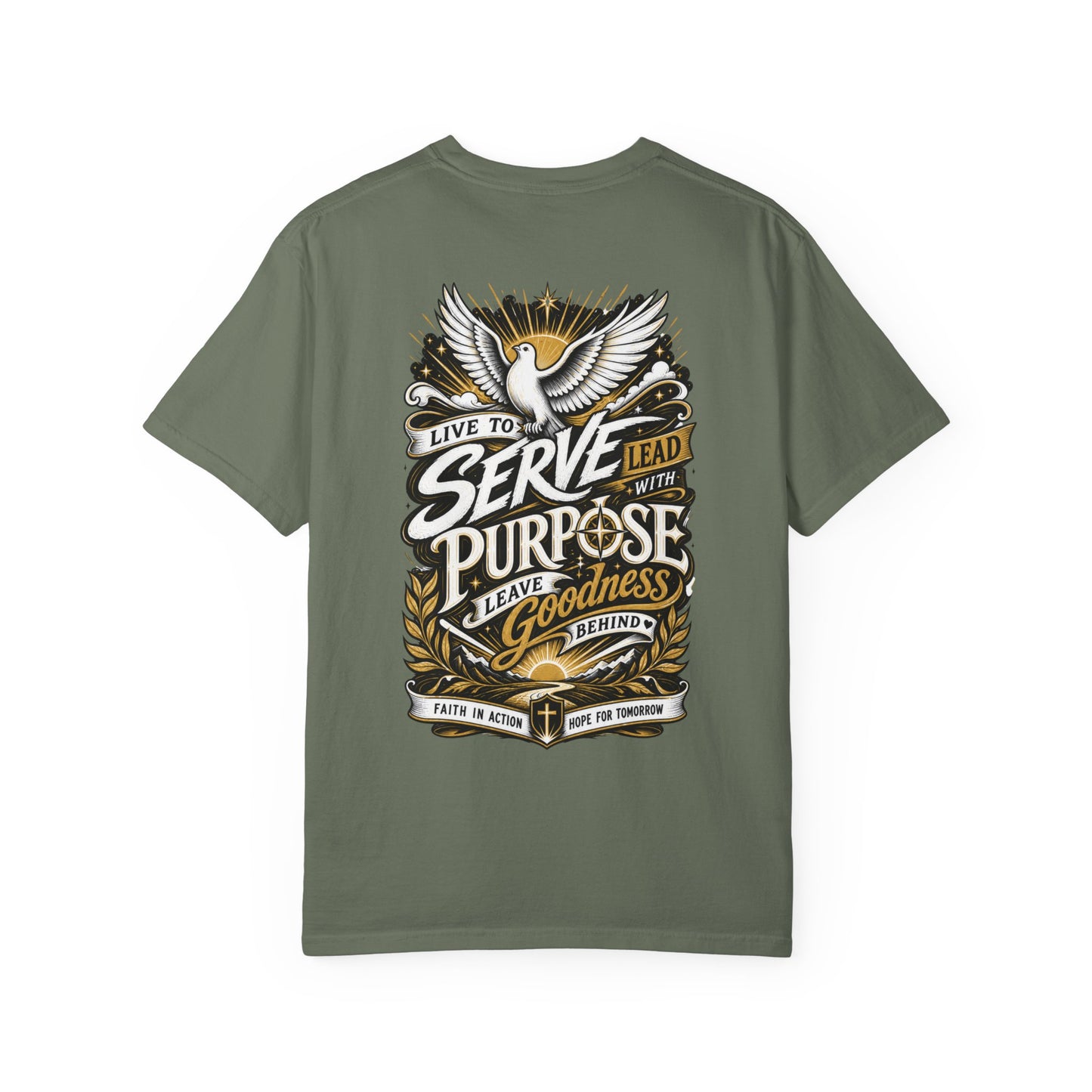 Serve with Purpose T-Shirt — Dove & Inspirational Back Graphic