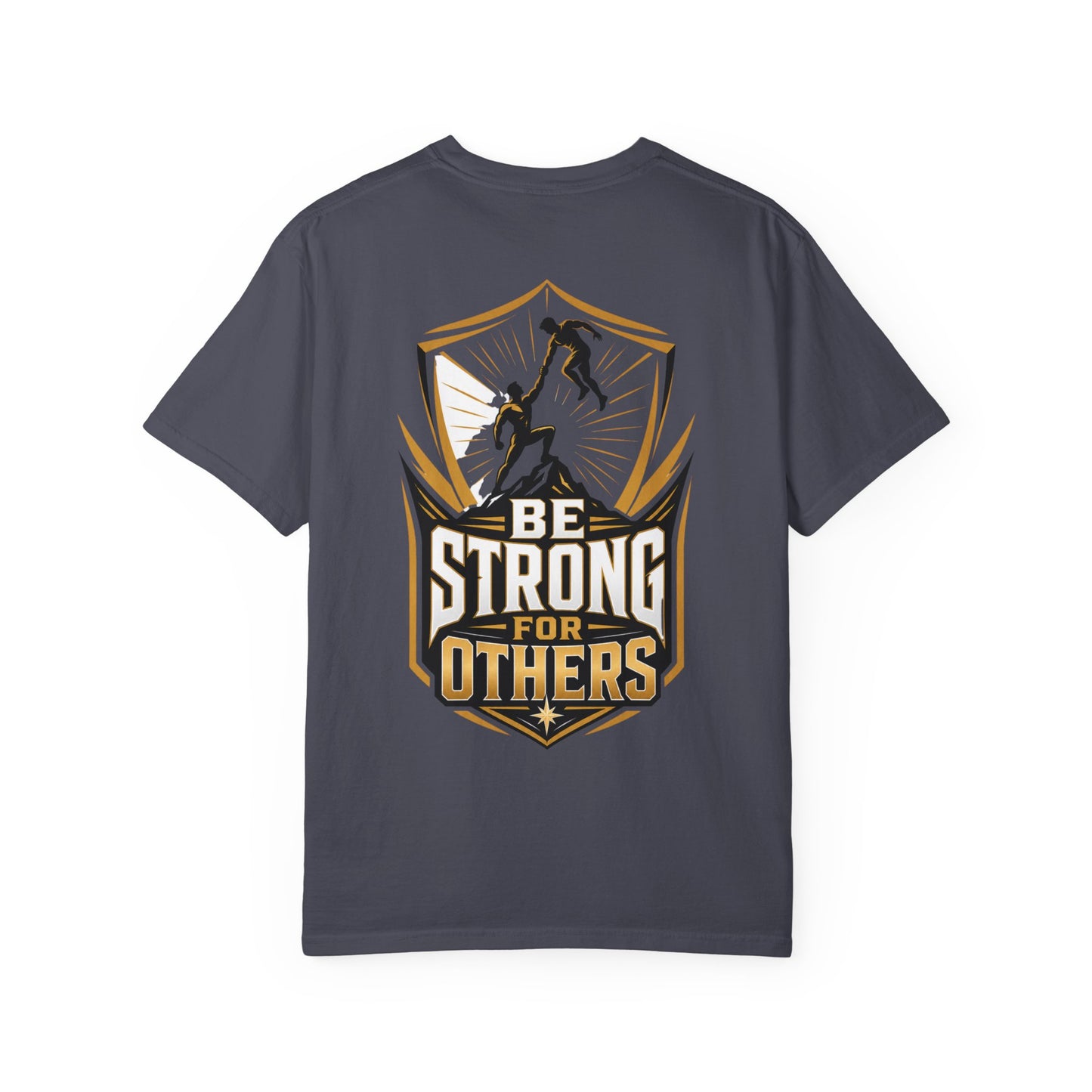 Be Strong For Others T-Shirt — Inspirational Fitness Tee with Rescuing Silhouette
